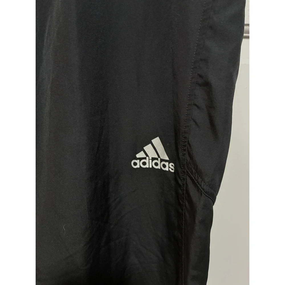 Adidas Men Black Pants Large Elastic Waist Pull on No pockets Lightweight